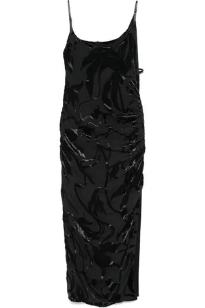 MUGLER Vestido midi con diseño afelpado