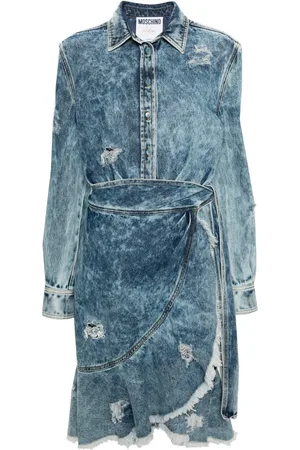 Moschino Vestido de mezclilla con diseño cruzado