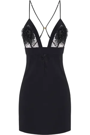 Elisabetta Franchi Vestido corto con aplique floral