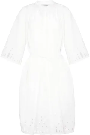 YVES SALOMON Vestido midi con detalle de pliegues