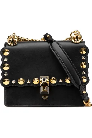 Fendi 2010-2024 Small Scalloped Studded Leather Kan I crossbody bag
