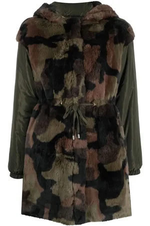 Liu Jo Chamarra de pelo artificial con estampado militar