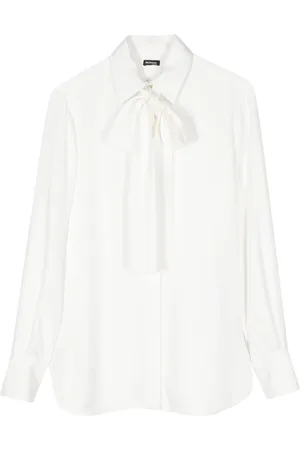 Kiton Camisa con botones y moño en el cuello