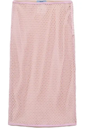 Prada Falda midi en malla de algodón