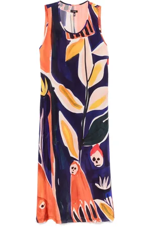 R13 Vestido midi estampado sin mangas