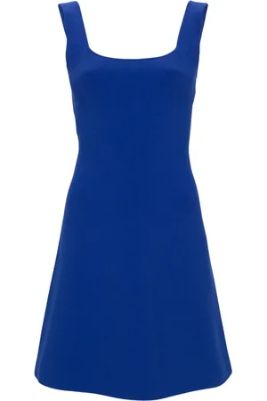 THEORY Vestido corto acampanado con cuello cuadrado
