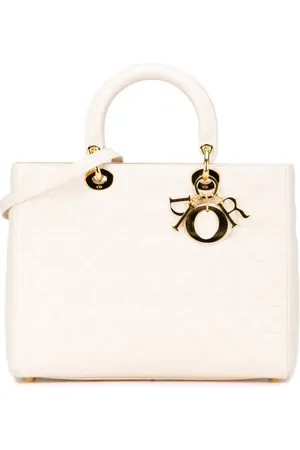 Dior Bolsa satchel Large Lambskin Cannage Lady Dior 2001