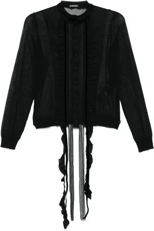ANN DEMEULEMEESTER Blusa con ribete de encaje