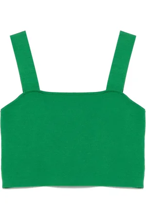 Maje Top corto con cuello cuadrado