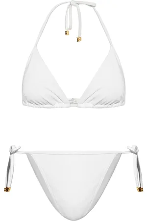 Balmain Bikini con detalle del logo en mostacillas