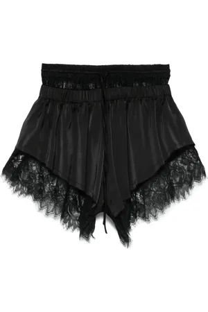 Atu Body Couture Shorts con ribete de encaje floral de x Rue Ra