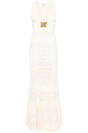 Elisabetta Franchi Vestido largo con detalle de joya