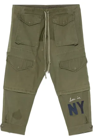 GREG LAUREN Pants cargo con diseño corto