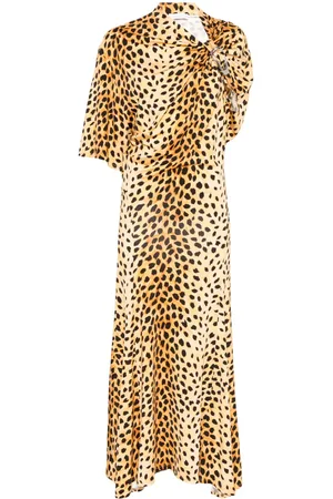 Paco rabanne Vestido largo con estampado de leopardo