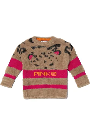 Pinko Suéter tejido con logo en intarsia