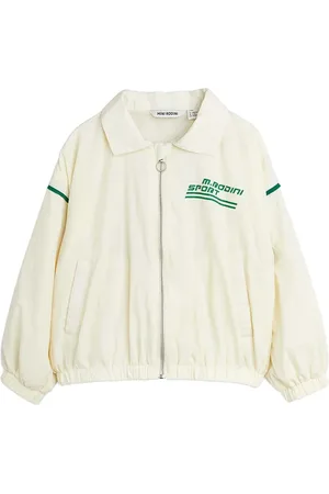 Mini Rodini Chamarra bomber con logo estampado
