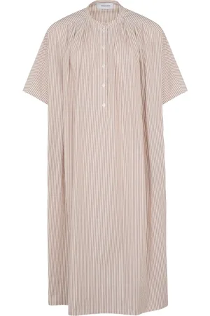 YVES SALOMON Vestido midi con rayas estampadas
