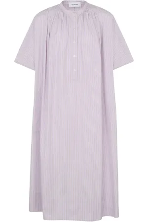 YVES SALOMON Vestido midi con rayas estampadas