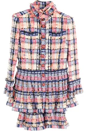 CHANEL Traje de falda de tweed 1986-1988