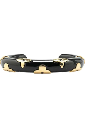 LOUIS VUITTON Brazalete Gold Plated and Resin Monogram Daily Cuff Bracelet 2018