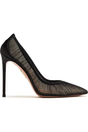 Aquazzura Zapatillas de malla con tacón de 105mm