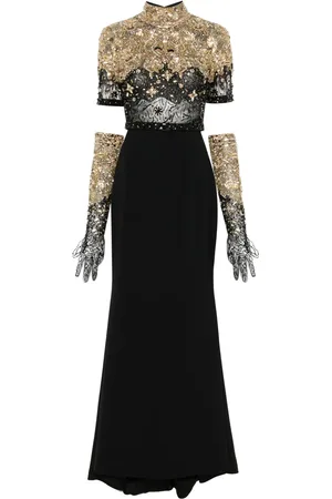 Dina Melwani Falda con detalle de mostacillas