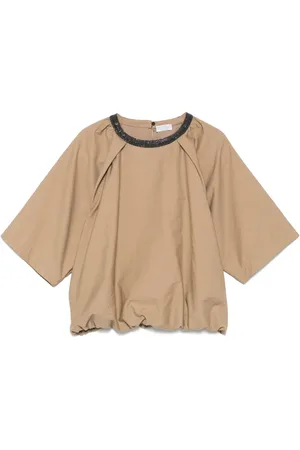 Brunello Cucinelli Blusa con detalle de cadena Monili