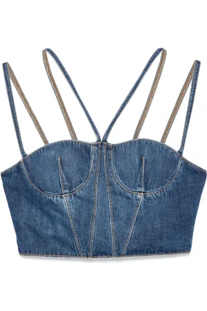 Nensi Dojaka Top de mezclilla estilo bustier