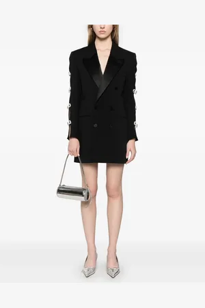 Mach & Mach Vestido estilo blazer corto con moño de cristal