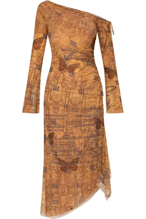 MISBHV Vestido midi con estampado abstracto