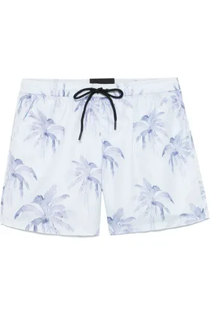 MAUNA KEA Shorts de playa con palmeras estampadas