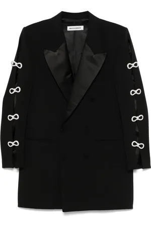 Mach & Mach Vestido estilo blazer corto con moño de cristal
