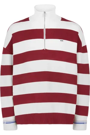 GCDS Sudadera con medio cierre y rayas