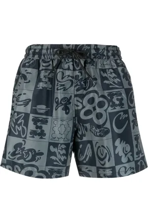 GCDS Shorts de playa con cuadros estampados