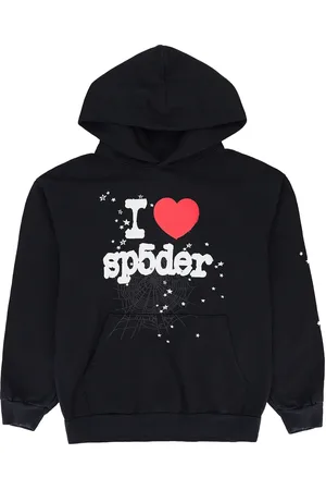 Sp5der Hoodie I Heart SP5 Black