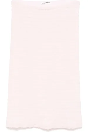 Jil Sander Falda midi de crepé