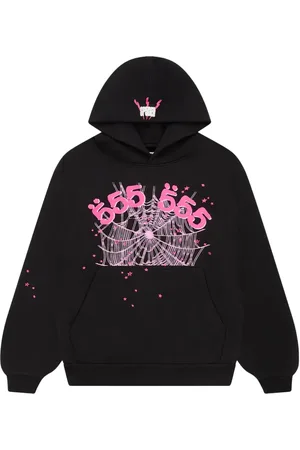 Sp5der Hoodie 555 Web Black/Pink