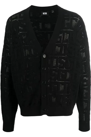 GCDS Cárdigan de macramé con monograma