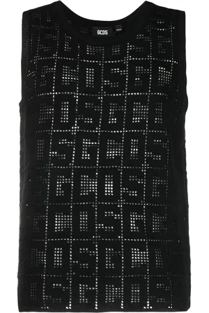 GCDS Camiseta de macramé con monograma