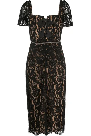 Self-Portrait Vestido midi con encaje floral