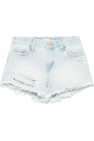MISS GRANT Shorts de mezclilla con efecto envejecido