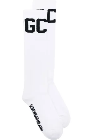 GCDS Calcetines de media pierna tejidos en intarsia