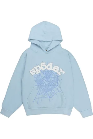Sp5der Hoodie Web Baby Blue