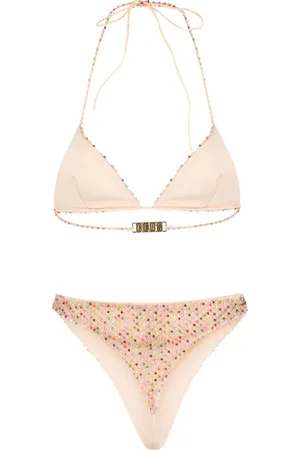 GCDS Bikini con detalles de mostacilla y capa de tul