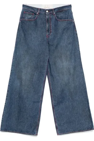 ERL Jeans con costuras en contraste