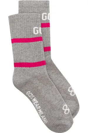 GCDS Calcetines tejidos de canalé con logo