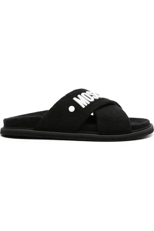 Moschino Sandalias con tiras cruzadas y logo en relieve