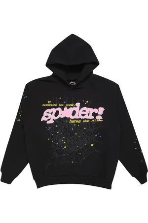 Sp5der Hoodie Black con estampado gráfico