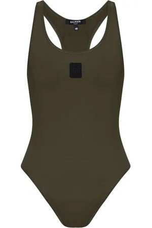 Balmain Traje de baño con parche del logo