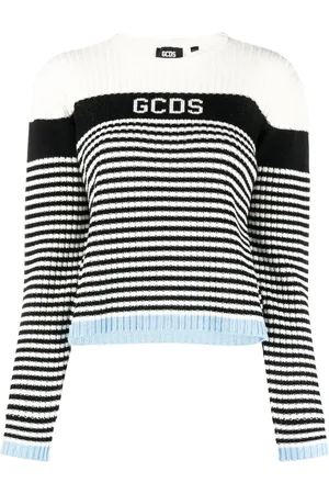 GCDS Suéter con logo en jacquard y motivo de rayas